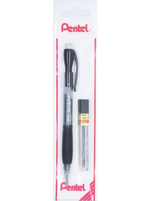 Pentel 0.5 mm Kauçuk Tutaçlı Versatil - Champ + Yedek Uç Siyah