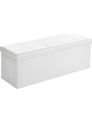 Songmics Songmıcs Tabure 120 Litre, Saklama Kutusu, Tabure, Katlanabilir, 300 Kg'a Kadar Yük, Sentetik Deri K