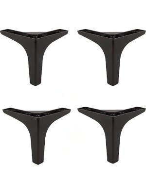 Frefly Store BADEM10 4 Adet Sedef Lüks Mobilya Kanepe Sehpa Tv Ünitesi Koltuk Ayağı 14 cm Siyah Ayak