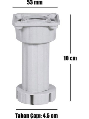 Frefly Store Feyzayapı Ayarlanabilir Dolap Mobilya Tezgah Puf Yükseltici Yükseltme Ayağı 10 cm Gri Ayak (4ADET)