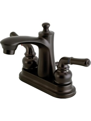 Frefly Store Kingston Brass FB7625NML Napoli 4 "centerset Banyo Bataryası, 4" Emzik Erişimi, Yağ Ovuşturdu Bronz