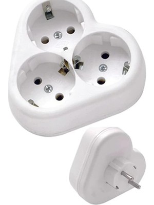 Frefly Store Mobee 101-03P Papatya Golyat Kablosuz 3'lü Topraklı Üçlü Priz Çoğaltıcı Beyaz 1410