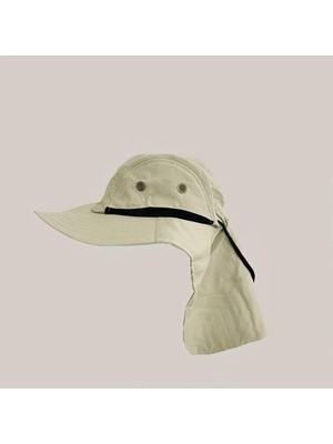 Evve Bahçe Evvebahçe Ergonomik Unisex Krema Beyazı Trekking Safari Şapkası