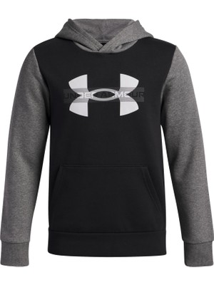 Frefly Store Under Armour Ua Rival Flc Cblck Grphc Hd Erkek Çocuk Sweatshirt Black/castlerock Light Heather/white Yxl