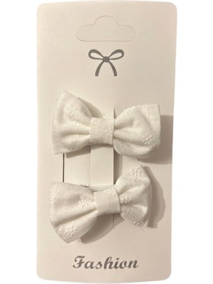 Frefly Store Gidego Accessories Keten Fiyonk Klipsli Toka, Beyaz, Tek Ebat