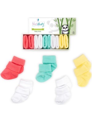 Novibaby 5'li Bambu Yenidoğan Bebek Çorap (Star, 6-12 Ay)