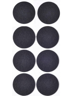 Frefly Store Siyah Keçe 8 Adet 5,5 cm Yuvarlak Yapışkanlı Sandalye, Masa, Koltuk Altı Parke Koruma Keçesi