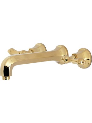Frefly Store Kingston Brass KS4122AL Metropolitan 2 Saplı Duvara Monte Banyo Bataryası, Cilalı Pirinç