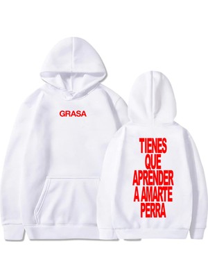 Frefly Store Tarzsokak Beyaz Tıenes Que Anrender A Amarte Perra Kıcı Nathy Peluso Grafik Uzun Koll, BEYAZ-845, M