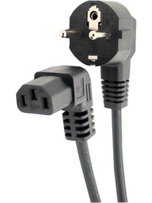 Generic C13 Power Kablo - 90 Derece L Uç - Dik Açılı - Standart Power Kablosu - 1.8 mt