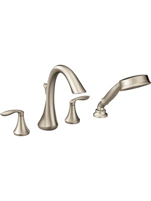 Frefly Store Moen T944 Eva Çift Kulplu Yüksek Arc Roman Tub Musluk, T944BN