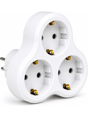 Frefly Store Orret Home 3’lü Golyat Priz Kablosuz Üçlü Priz Topraklı Priz Çoklayıcı Bakır Iletkenli Beyaz Priz Adaptörü Ev Ofis Mutfak Için Kompakt Elektrik Prizi