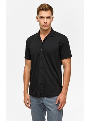 Frefly Store Siyah Slim Casual Gömlek