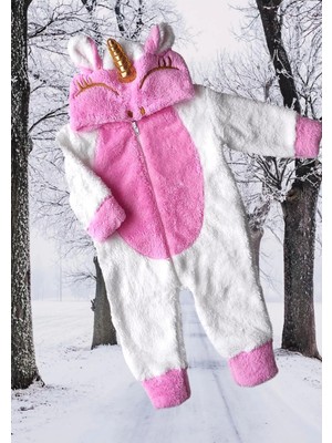 Baby Animals Welsoft Peluş Fermuarlı Kışlık Unisex Kız Erkek Bebek Uyku Tulumu Bebek Tulumu Çocuk Tulumu