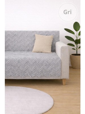 Sycamore Home Koltuk Örtüsü 175X215 cm –zigzag Desen Çekyat Örtüsü, Kaymaz, Yıkanabilir, L