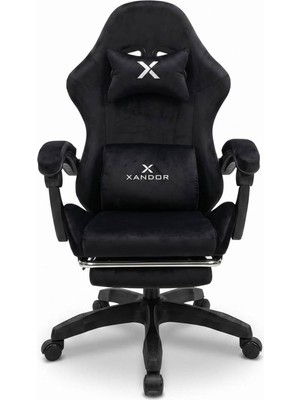Xandor XG400 Kumaş Döşemeli Gaming Koltuk Ayak Dayamalı Oyuncu Koltuğu 135° Yatabilen Boyun Be