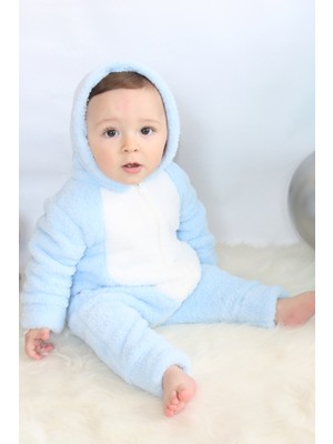 Baby Animals Welsoft Peluş Fermuarlı Kışlık Unisex Kız Erkek Bebek Uyku Tulumu Bebek Tulumu Çocuk Tulumu