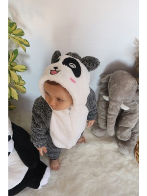 Baby Animals Welsoft Peluş Unisex Fermuarlı Kışlık Bebek Uyku Tulumu Bebek Tulumu Çocuk Tulumu Çocuk Kostümü