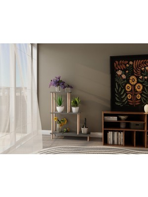 MasifMarket Yaren Çiçeklik Asklık-Saksılık Standı Koyugri