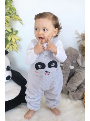 Baby Animals Welsoft Peluş Unisex Fermuarlı Kışlık Bebek Uyku Tulumu Bebek Tulumu Çocuk Tulumu Çocuk Kostümü Tlmslp