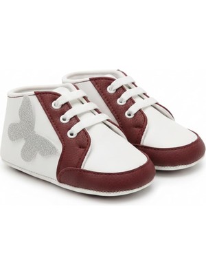 Ilk Adım Ayakkabısı, Kelebekli, Bordo, 18 Numara, Unisex