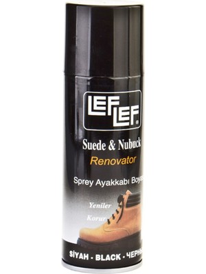 Ankanorm Nuri Leflef Süet Nubuk Ayakkabı Boyası Yenileyici Koruyucu Sprey (200 Ml) (Siyah)
