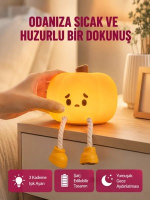 Midas Toptan Home Dekoratif Pumpkin Gece Lambası Şarjlı Dokunmatik LED Işık Yeni Nesil