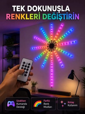 Midas Toptan Home Rgb LED Duvar Lambası Uzaktan Kumandalı Telefon Kontrollü Ortam Aydınlatması