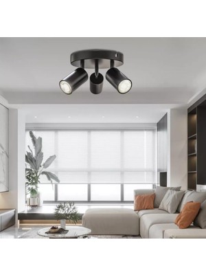 Modern Üçlü Metal LED Spot Günışığı Ampullü Hareketli Avize MYL003001
