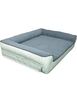 Aesco Premium Sofa Blok Sungerli Alezli Fermuarlı Yıkanabilir Köpek Yatağı(S-Fumekrem-L)
