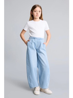 DeFacto %100 Pamuk Balloon Fit Jean Pantolon Kız Çocuk G0248A826SM