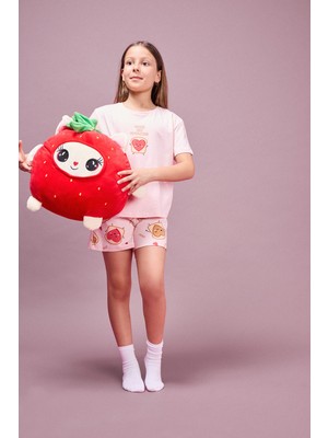 DeFacto %100 Pamuk Regular Fit Elastik Bel 2'li Kalpli Açık Pembe Pijama Takımı Kız Çocuk H5509A826SM