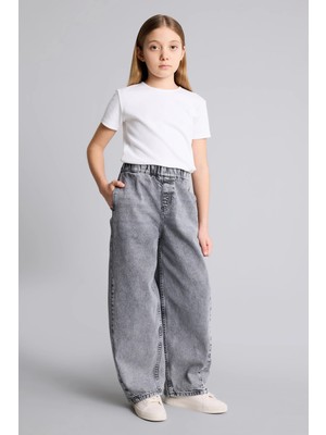 DeFacto %100 Pamuk Relax Fit Jean Pantolon Kız Çocuk G0302A826SP