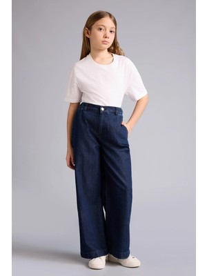 DeFacto %100 Pamuk Wide Leg Jean Pantolon Kız Çocuk G0304A826SM