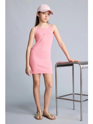 DeFacto Kolsuz Fitilli Pembe Elbise Kız Çocuk E5806A826SM