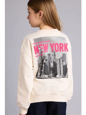 DeFacto Baskılı Sweatshirt Kız Çocuk E6760A826SP