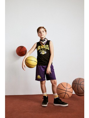 DeFacto NBA Los Angeles Lakers Regular Fit Şort Erkek Çocuk H2918A826HS