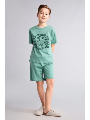 DeFacto %100 Pamuk Regular Fit Baskılı 2'li Pijama Takımı Erkek Çocuk G8829A826HS