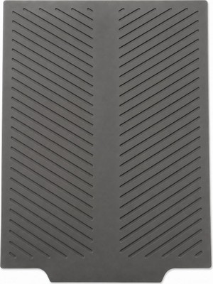 Frefly Store Büyük Boy Silikon Bulaşık Kurutma Matı 44 × 33 Cm, Oluklu Tezgâh Üstü Bulaşık Altlığı, Esnek Antrasit Kurutma Pedi
