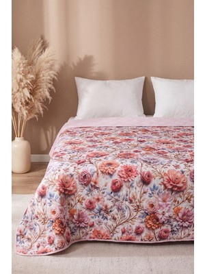 Renkli Bahçe 5d Çok Amaçlı Tek Kişilik Baskılı Pike & Yatak Örtüsü 160X220 cm