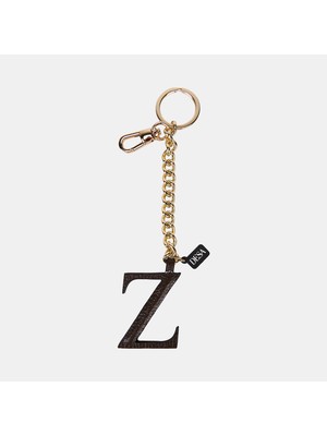 Desa Acı Kahve Z Harfi Gold Zincirli Deri Charm / Anahtarlık
