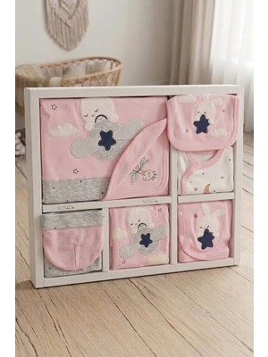 Bebek Star Kız Bebek Tavşan Desenli Pembe - Gri 10'lu Hastane Çıkışı Seti