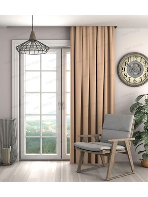 Vizon Kadife Dokulu Fon Pilesiz Ekstrafor Büzgülü A Kali?te Tek Kanat,gzl 270 x 220