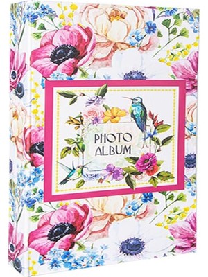 1001 Rabsev RS306 Fotoğraf Albümü 10X15CM 200 Fotoğraf Kapasiteli Çiçekler Desenli Lüks Albüm
