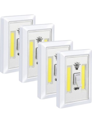 1001 Güncelçarşı Pille Çalışan Duvar Anahtarı Tipi Cob LED Lamba, Kablosuz Dolap Içi Aydınlatm