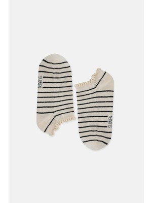 Suwen Stripe Fırfırlı Patik Çorap