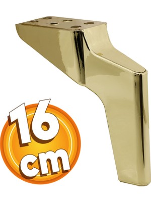 1001 Logan Lüks Mobilya Kanepe Sehpa Tv Ünitesi Koltuk Ayağı 16 cm Parlak Gold Baza Ayak