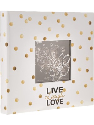 1001 EV-246/L Golden Dots Live Laugh Love 200 Pkt 4x6 Photo Album Fotoalbum Papier Pocket