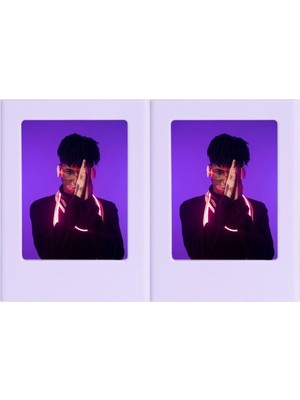 1001 Mini Film Uyumlu Lila 2'li Mıknatıslı Fotoğraf Çerçeve Seti