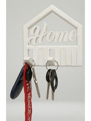 1001 Home Yazılı Dekoratif Anahtarlık Askısı, Dekoratif Anahtarlık Askısı (Beyaz)